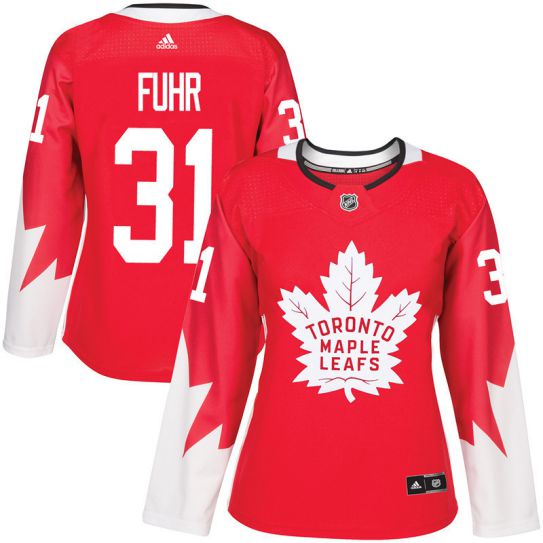 2017 NHL Toronto Maple Leafs women #31 Grant Fuhr red jersey